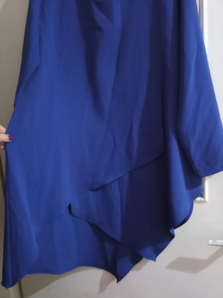 Mavi Uzun Kollu Salaş Tunik - Görsel 4