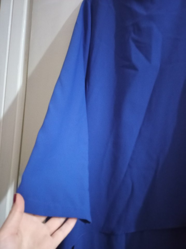 Mavi Uzun Kollu Salaş Tunik - Görsel 3