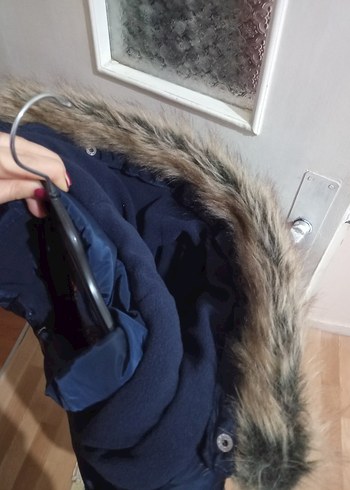 Kürklü Mavi Kadın Şişme Yelek - Görsel 5