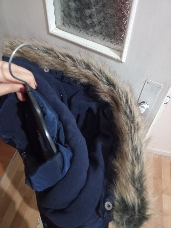 Kürklü Mavi Kadın Şişme Yelek - Görsel 5