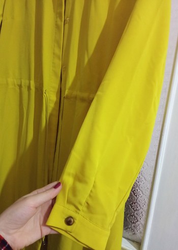 yeşil Uzun Keten Kadın Tunik - Görsel 5