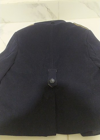 Düğmeli Lacivert Erkek Çocuk Kaban - Görsel 3