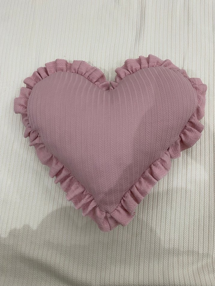 Pembe Kalp Yastık - Görsel 2