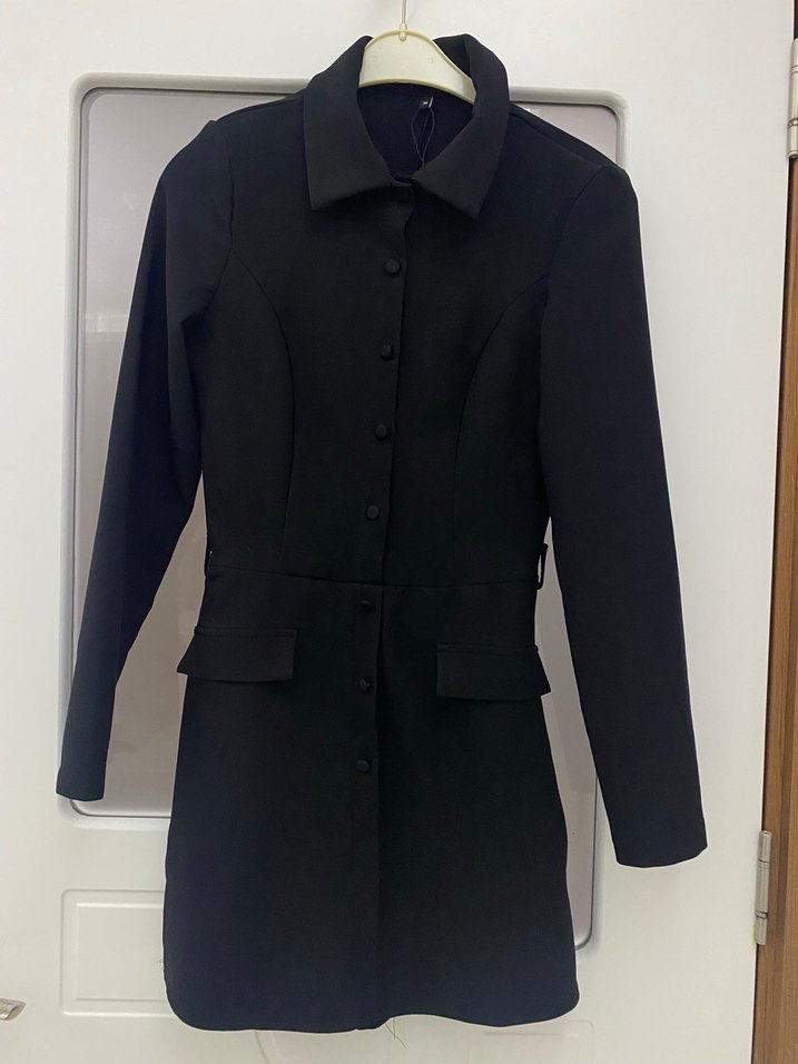 Kadın Siyah Mini şortlu elbise - Görsel 2