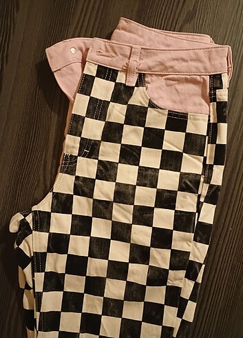 Diğer Pembe damalı pantolon