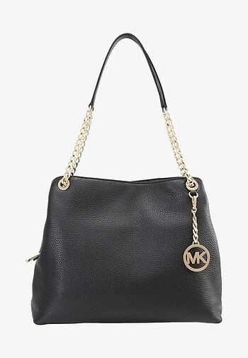 Michael Kors Jet Set Chain Black Pebbled Leather Shoulder Tote B