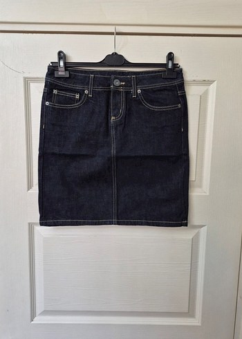 Lacivert Denim Mini Etek