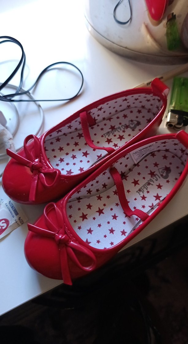 Kız Çocuk Kırmızı Tokalı Babet Ayakkabı - Görsel 3