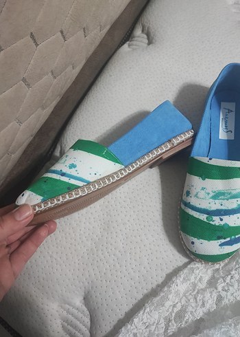 Renkli Bağcıksız Kadın Espadril - Görsel 3