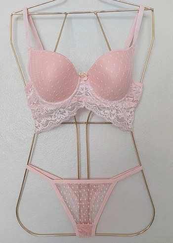 Pierre Cardin İşlemeli Kırmızı Mini Sütyen Takımı