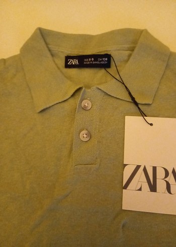 Zara Gri Kısa Kollu Polo Tişört