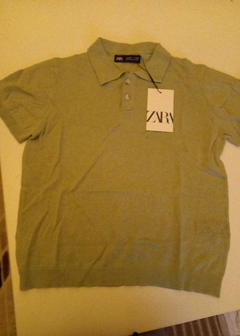 Zara Zara Gri Kısa Kollu Polo Tişört