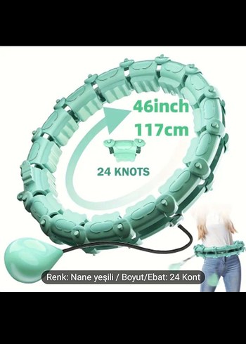 Hulahop Turkuaz Pilates Çemberi 46 inch 24 Kont