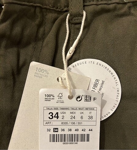 34 Beden haki Renk Stradivarius pantolon
