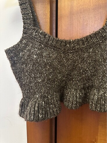 Zara zara kahverengi crop top