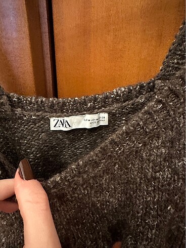 m Beden zara kahverengi crop top