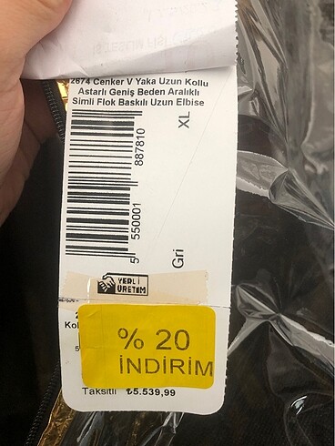 Diğer Gri simli XL(40-42) balık abiye