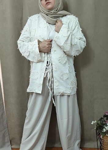 Bunu cok begeniceksiniz beyazın en güzel hali kimono - Görsel 2