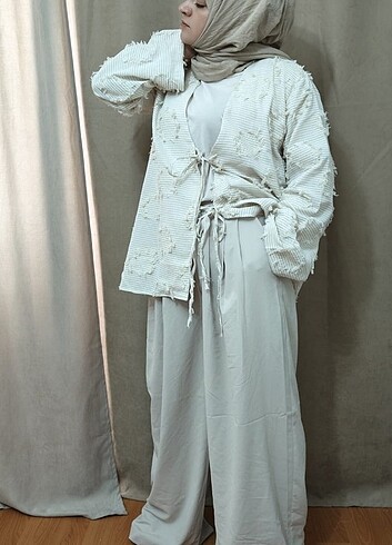 Bunu cok begeniceksiniz beyazın en güzel hali kimono - Görsel 3