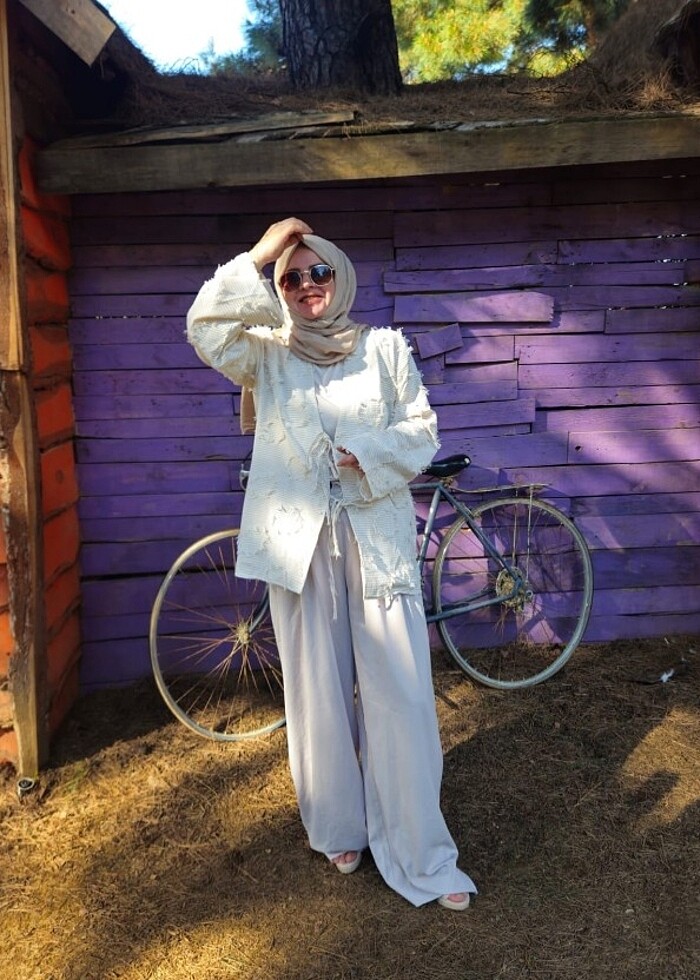 Bunu cok begeniceksiniz beyazın en güzel hali kimono - Görsel 5