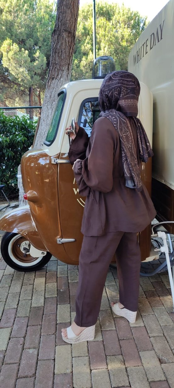 yaza veda indirimi Brit düğmeli tensel ikili takim - Görsel 3