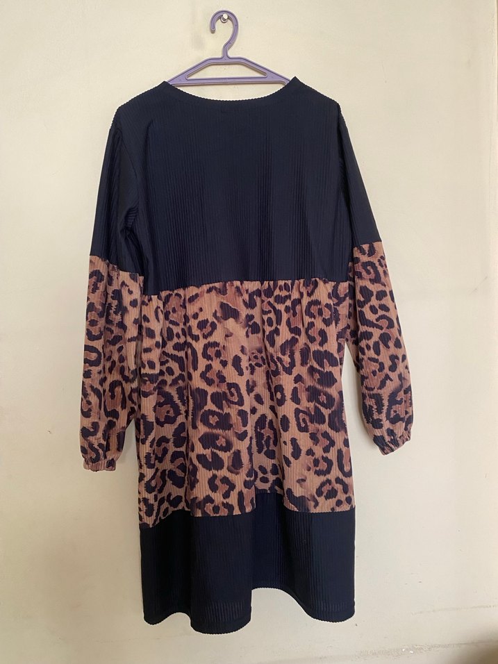 Leopar Desenli Uzun Kollu Kadın Tunik - Görsel 3