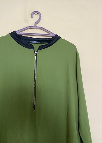 Fermuarlı Kadın Haki Midi Tunik - Görsel 2