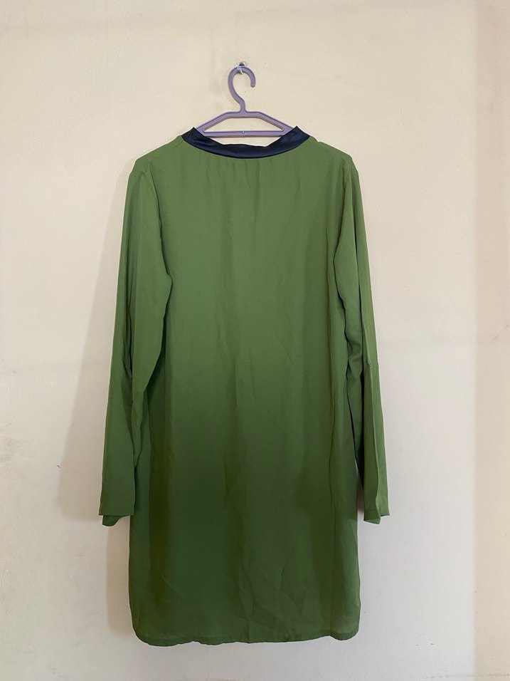 Fermuarlı Kadın Haki Midi Tunik - Görsel 3