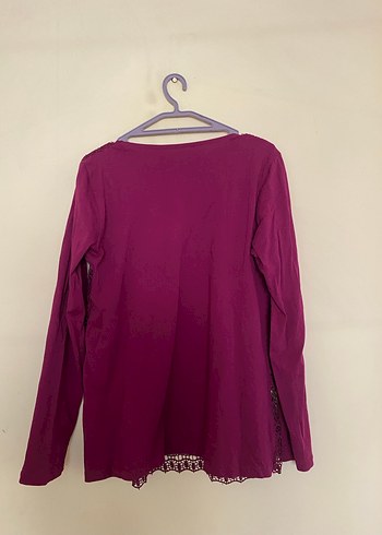 Bordo Dantel Detaylı Bohem Kadın Bluz - Görsel 3