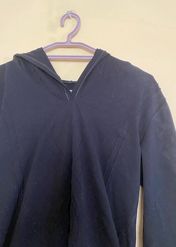 Erkek Lacivert Yüksek Yakalı Uzun Kollu Sweatshirt - Görsel 2