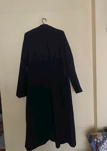 Düğmeli Siyah Uzun Kadın Kaban - Görsel 3