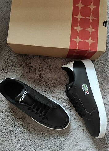 Siyah Lacoste Sneaker Spor Ayakkabı 