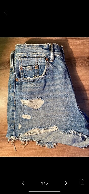 stradivarius distressed denim şort