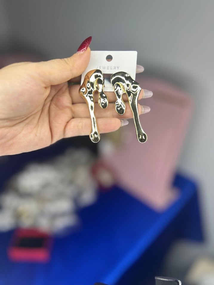 Kadın Renkli Gotik Tokalı Küçük Küpeler - Görsel 2