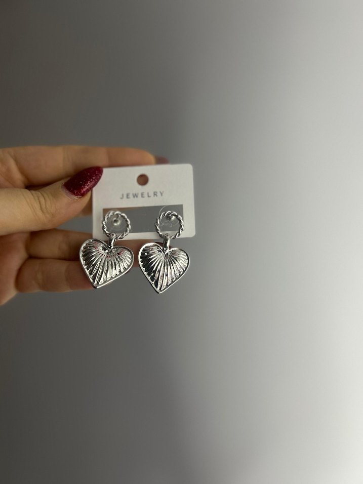 Mini Mavi Boncuklu Bohem Kalp Küpeler - Görsel 3