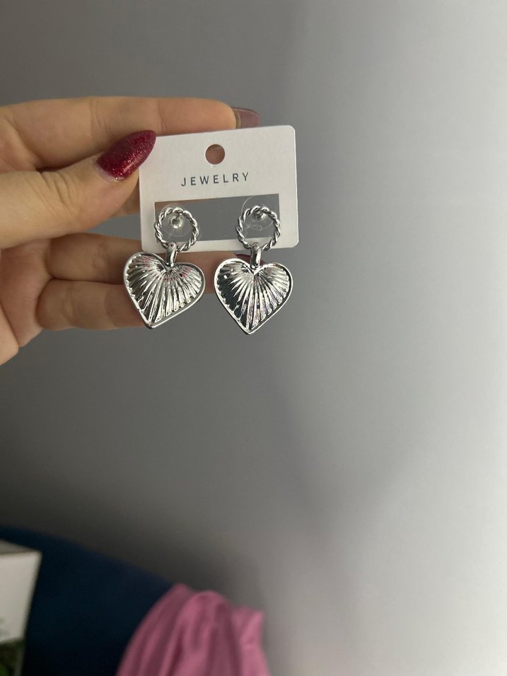 Mini Mavi Boncuklu Bohem Kalp Küpeler - Görsel 2