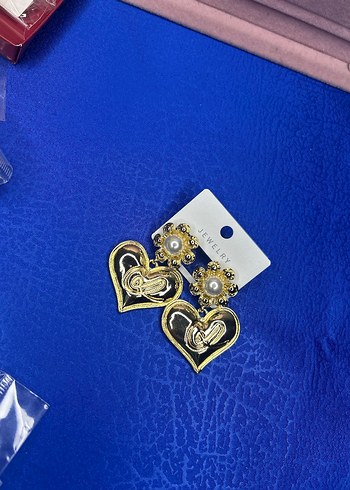 Altın Renkli Mini Kalp Küpeler - Görsel 2