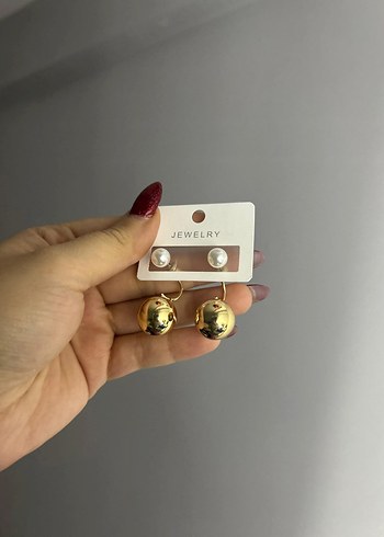 Renkli Boncuklu Altın Kadın Küpeler - Görsel 2