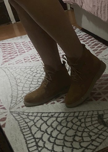 Taba rengi süet bot - Görsel 6