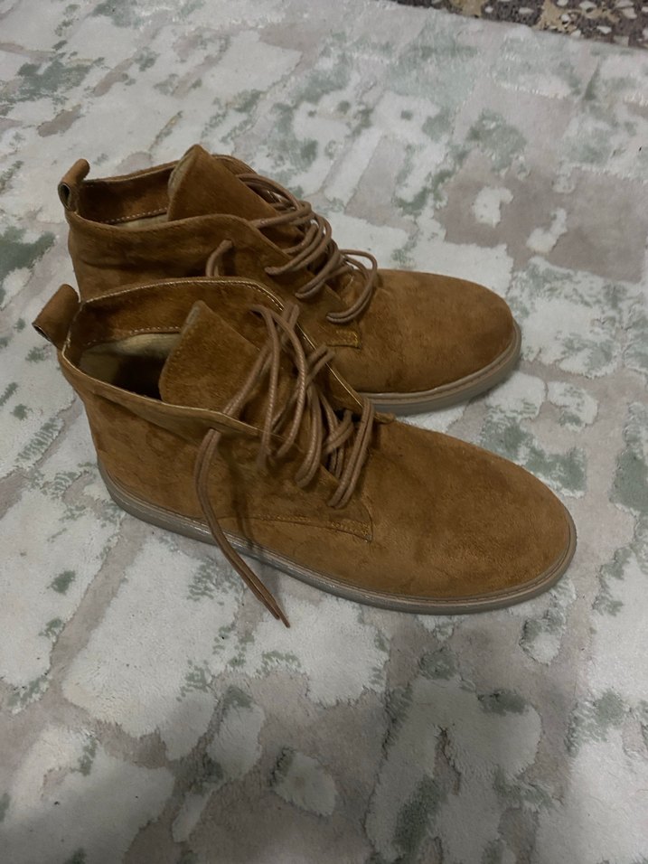 Taba rengi süet bot - Görsel 2