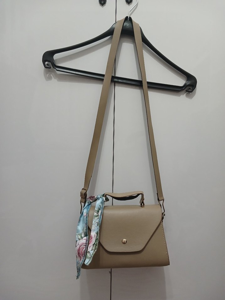 Bej Kadın Bohem Tokalı Çanta - Görsel 2