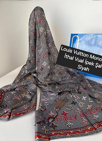 Louis Vuitton Louis Vuitton Monogram İthal Vual İpek Şal - Siyah