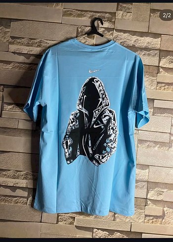 Diğer Erkek Mavi Oversize Kısa Kollu Tişört