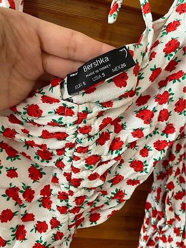 s Beden beyaz Renk Çiçekli crop bluz
