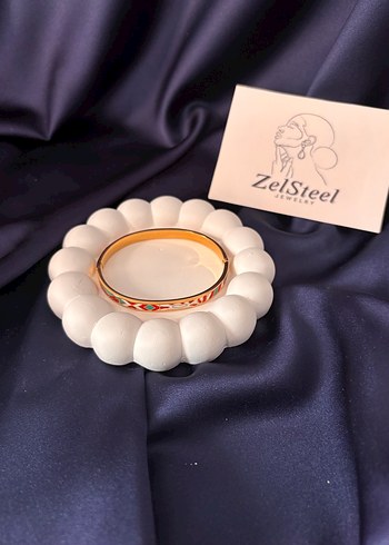 Renkli Desenli Parisian Bohem gold kelepçe - Görsel 3