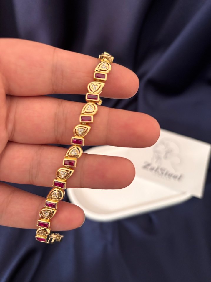 ZelSteel Altın Renk Zincir Detaylı Bileklik - Görsel 3