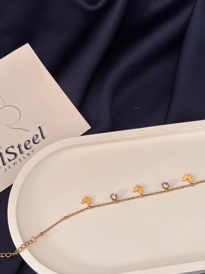 ZelSteel İnce Zincir Detaylı Altın Bileklik - Görsel 3