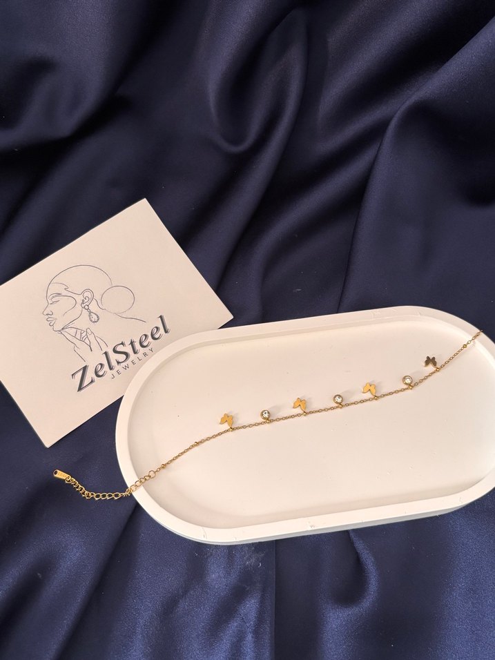 ZelSteel İnce Zincir Detaylı Altın Bileklik - Görsel 2