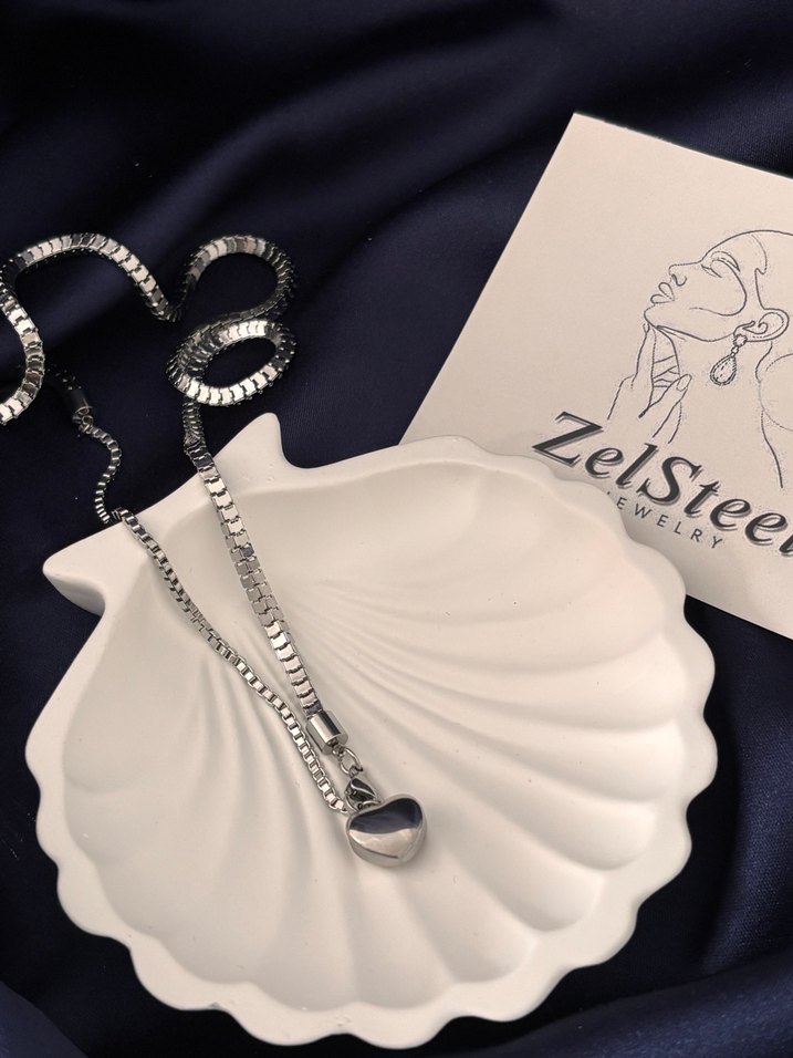 Silver  Modern kalp Klasik Kadın Kolye - Görsel 2