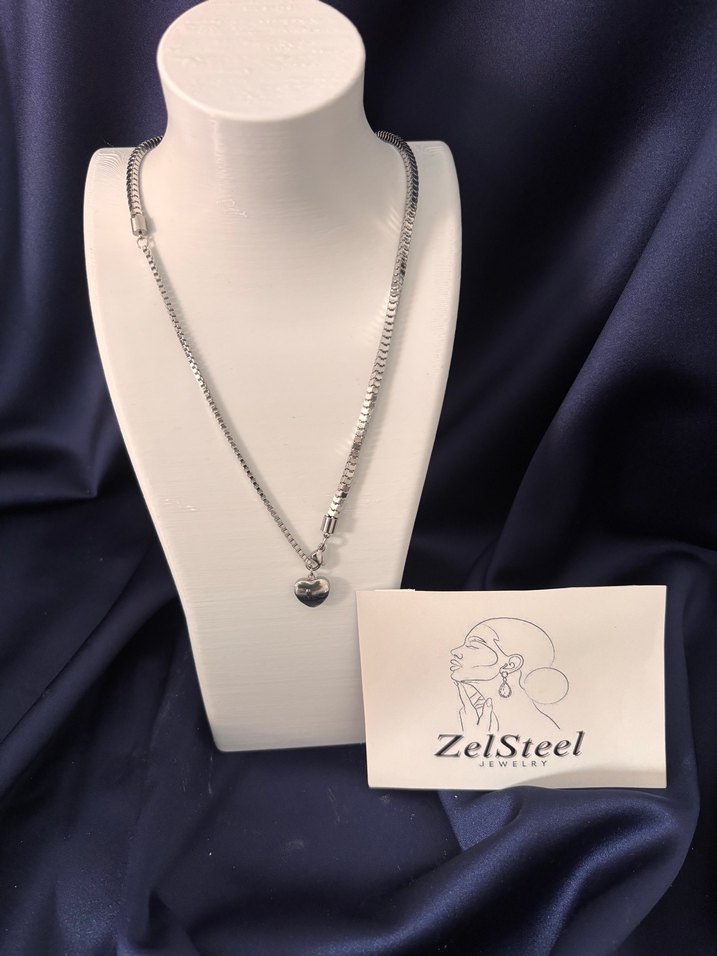 Silver  Modern kalp Klasik Kadın Kolye - Görsel 3